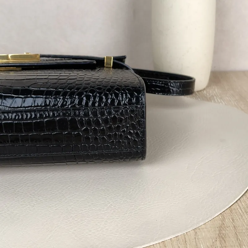 SAINT LAURENT Shoulder Bag MANHATTAN Black Calfskin Small24 × 6 × 17.5 cm — cover view 9 of 9