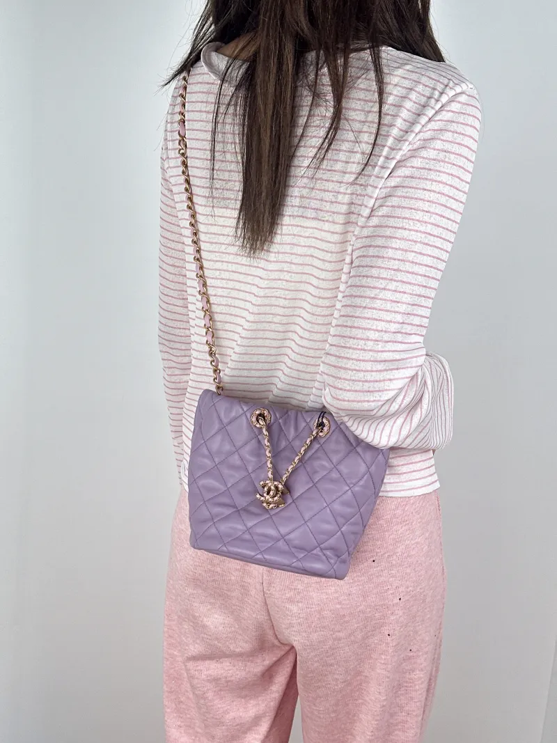 Chanel Crossbody Bag24p Lambskinmini17 × 12 × 18 cm — on-model view 2 of 2