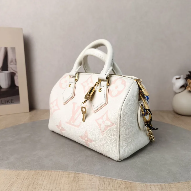 Louis Vuitton Crossbody Bag Speedy20 · Pink Monogram Empreinte Embossed Calfskin Small 20.5 × 12 × 13.5 cm — cover view 3 of 5