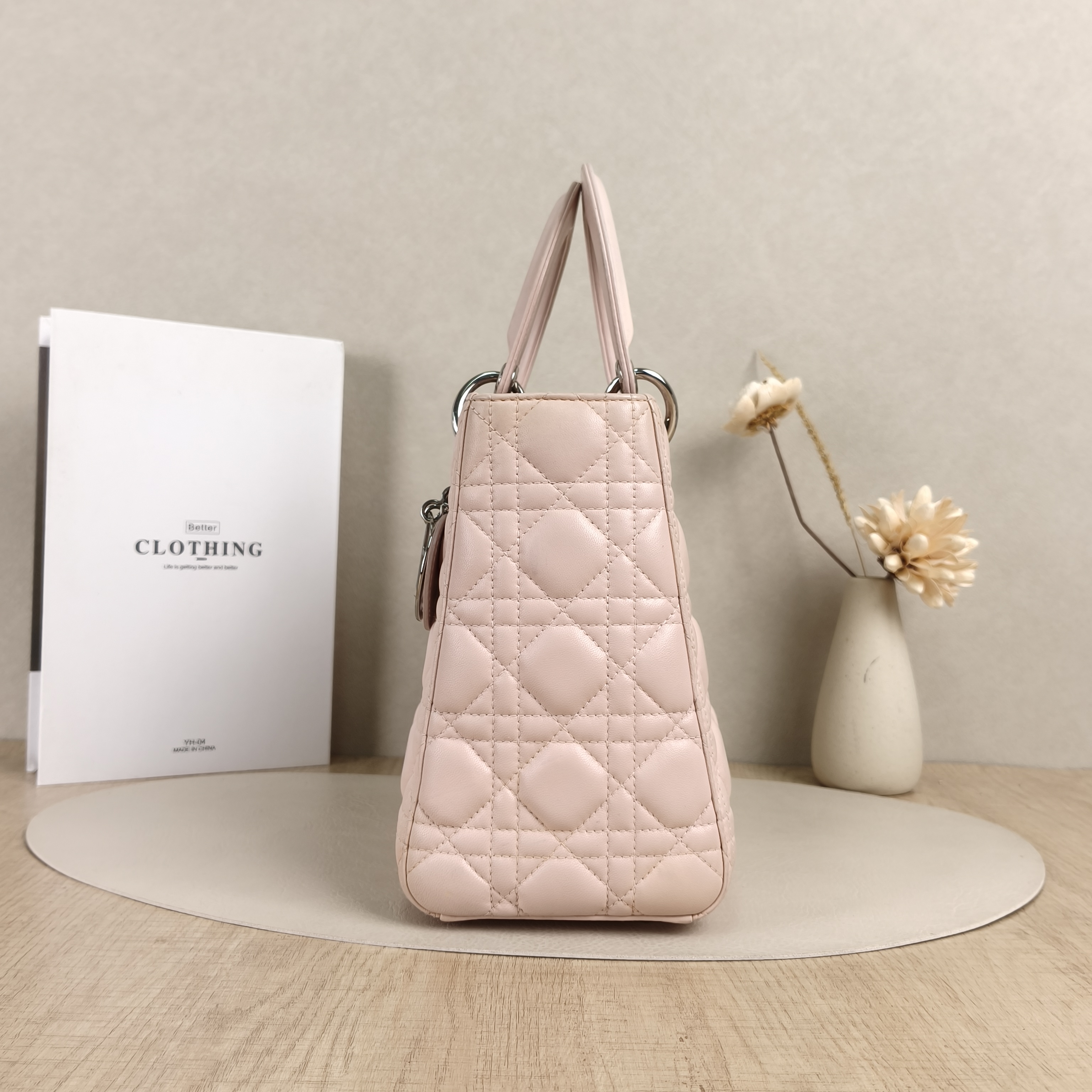 DIOR Lady Lady Dior Bag Pink Lambskin · Shoulder Strap · 24 × 12 × 21 cm — cover view 5 of 8