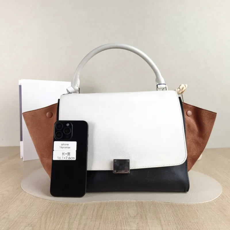 CELINE Crossbody Bag Trapeze Colorblock Calfskin Medium 30 × 15 × 24 cm — cover view 3 of 5