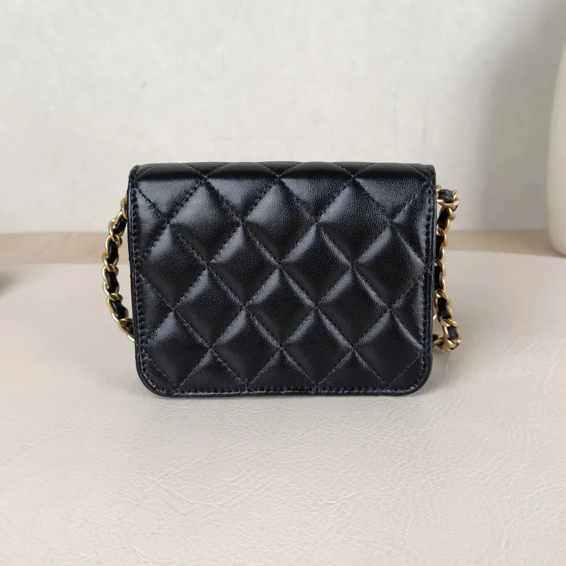 Chanel Crossbody Bag Crossbody Bag Black with Gold-Tone Hardware Lambskinmini12 × 2.5 × 9.5 cm — cover view 5 of 5