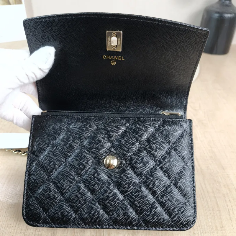 Chanel Backpack Backpack Black Grained Calfskin One Size18.2 × 5 × 14 cm — detail view 8 of 14