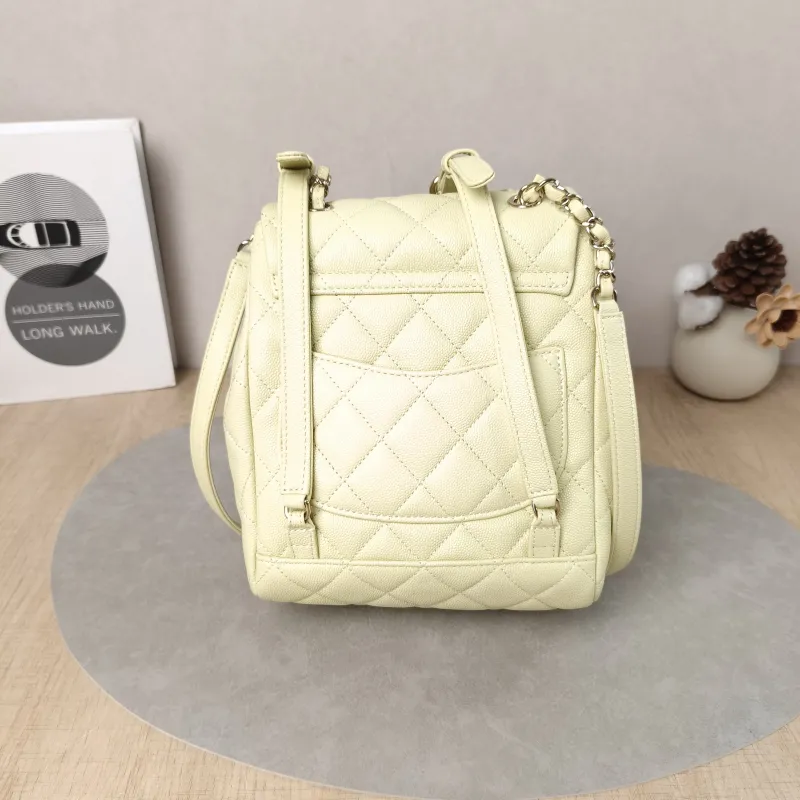 Chanel Backpack23s Backpack Yellow Grained Calfskin Small18 × 10 × 23 cm — cover view 3 of 6