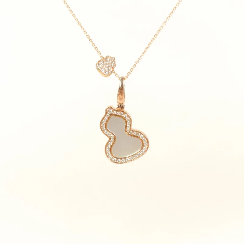 Qeelin Necklace Wulu Collection Necklace White Mother-of-Pearl Diamond18KR ose Gold One Size 40cm