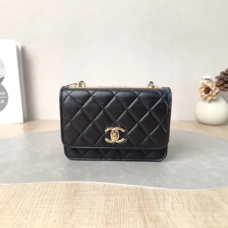Chanel Crossbody Bag trendy cc woc Black with Gold-Tone Hardware Lambskin One Size 15.5 × 3.5 × 11 cm 30