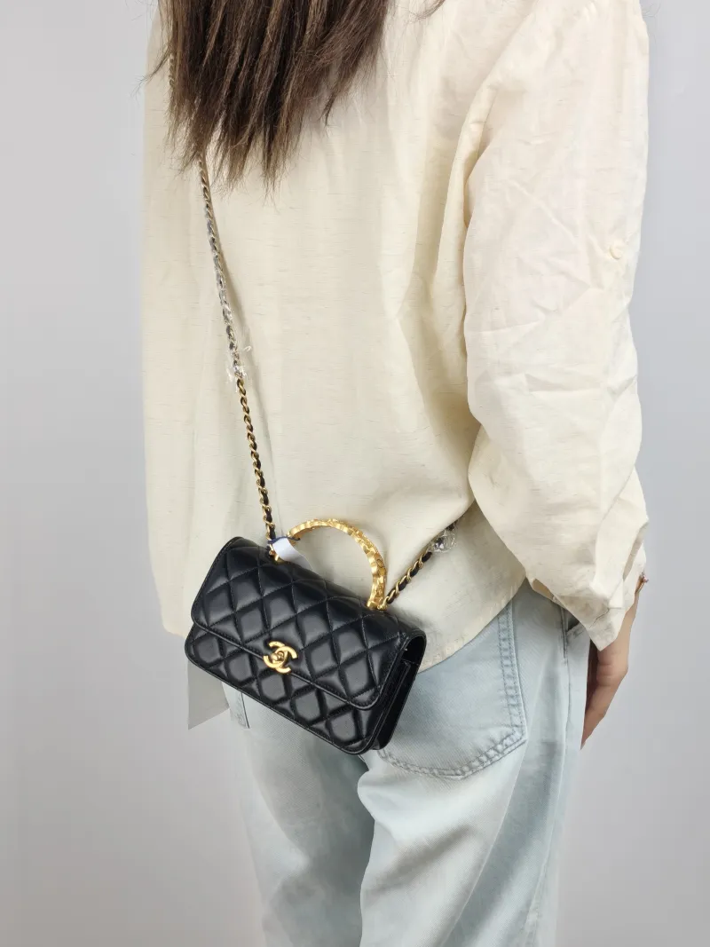 Chanel Crossbody Bag Black Lambskin 17 × 4 × 9 cm — on-model view 2 of 2