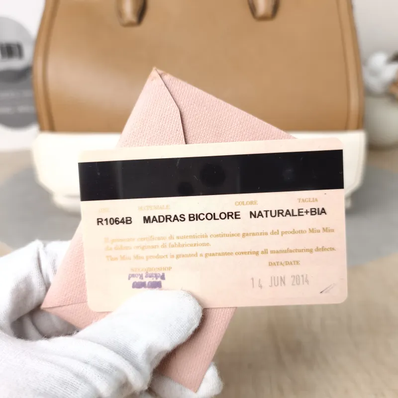 Miumiu Top Handle Bag Top Handle Bag Brown · White Lambskin One Size28 × 14 × 24 cm — detail view 7 of 14