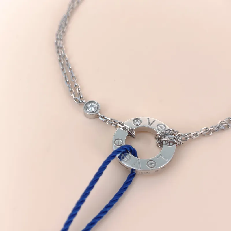 CARTIER Bracelet LOVE Collection Bracelet 2 Diamond White Gold 18KW hite Gold Diamond One Size18cm — cover view 2 of 10