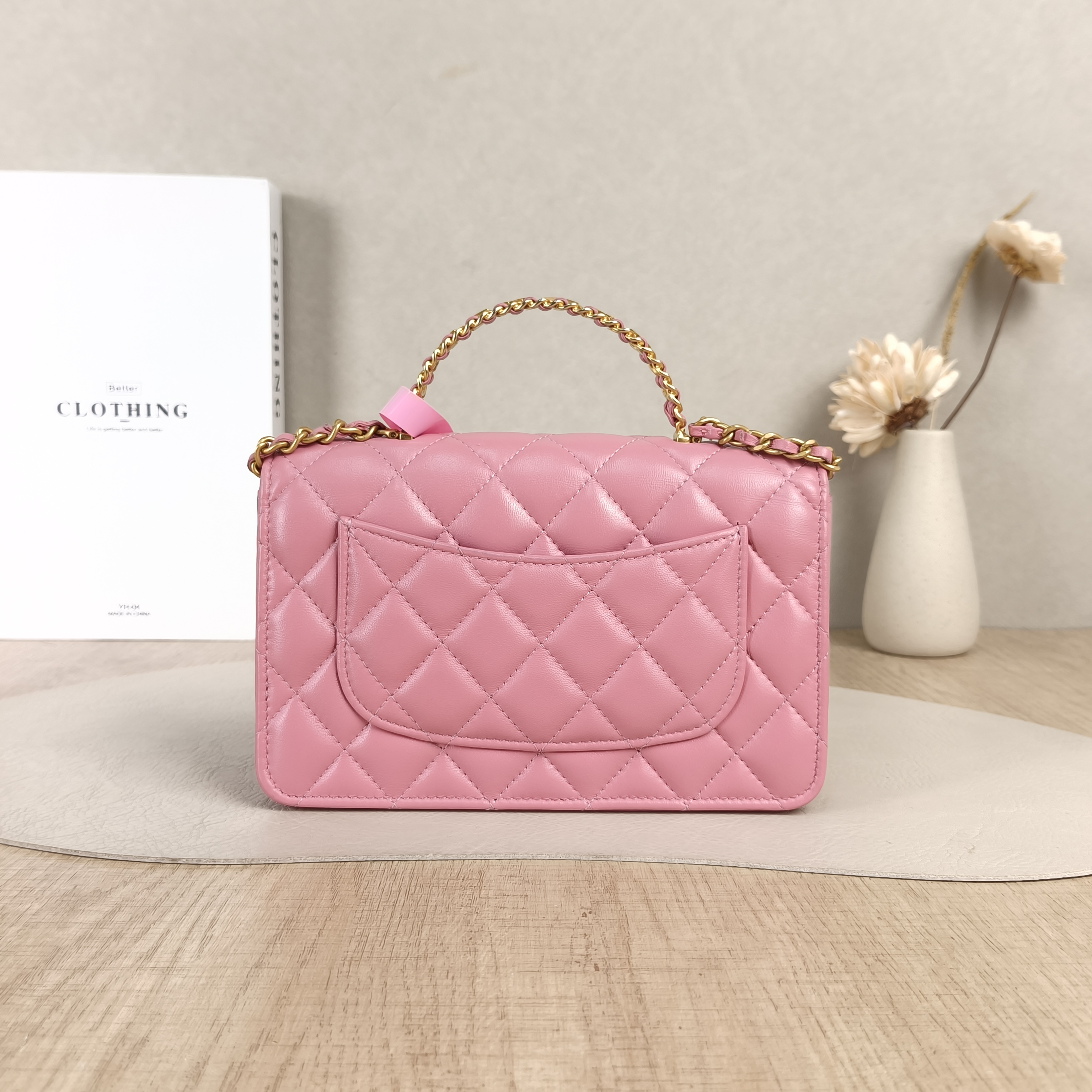 Chanel Crossbody Bag Classic Flap WOC CF WOC Pink Lambskinmini19.2 × 3.5 × 12.3 cm — cover view 4 of 5
