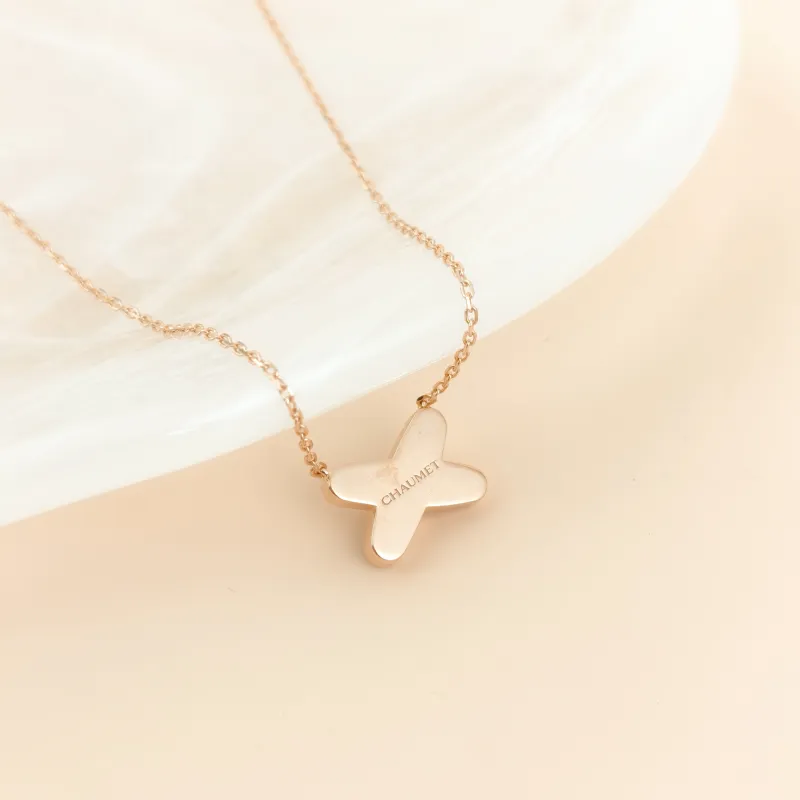 CHAUMET Necklace Jeux de Liens · Collection · Pavé Diamond Necklace Rose Gold Diamond18KR ose Gold One Size41cm — cover view 7 of 9