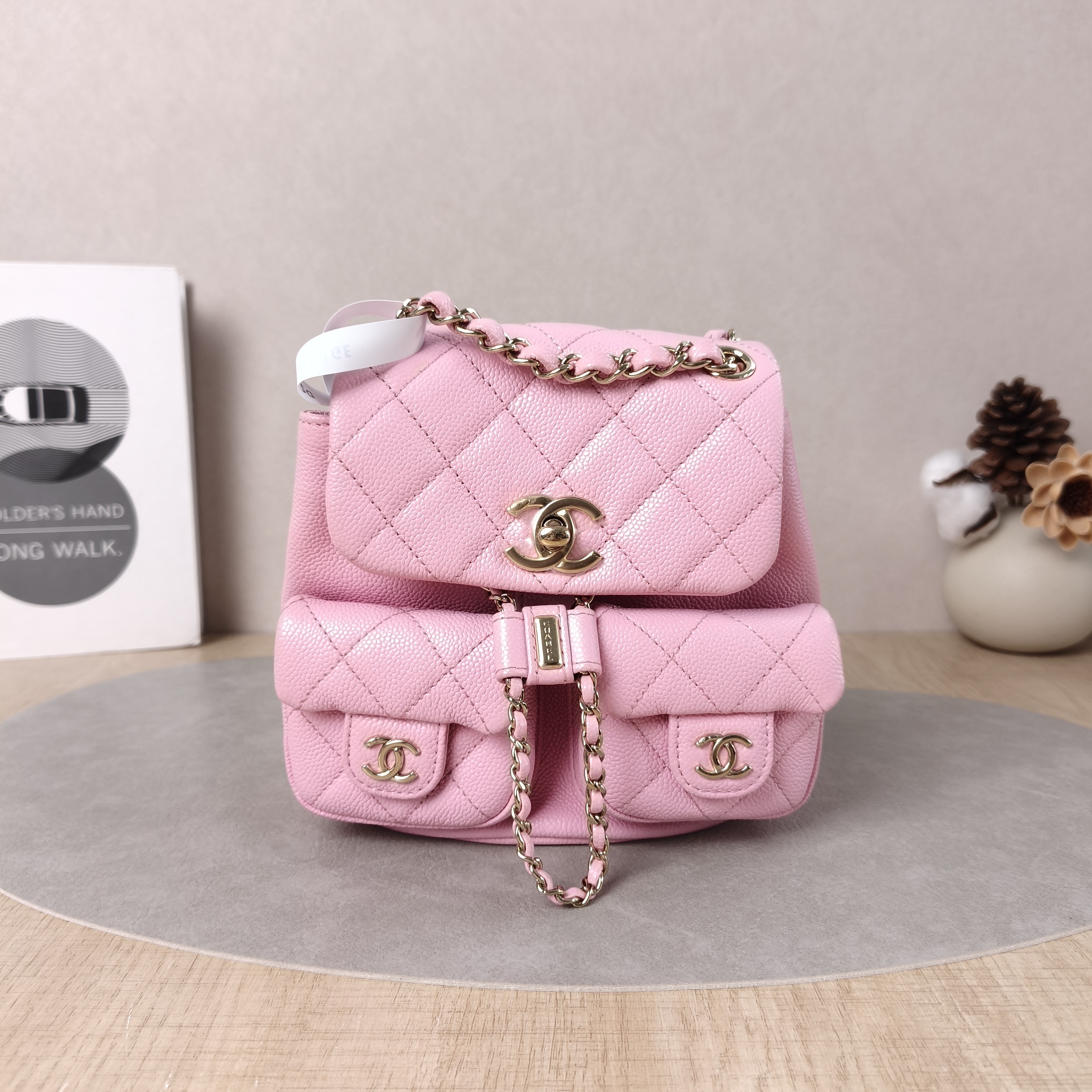 Chanel Backpack Duma Pink Calfskin Small16.5 × 10 × 17.5 cm