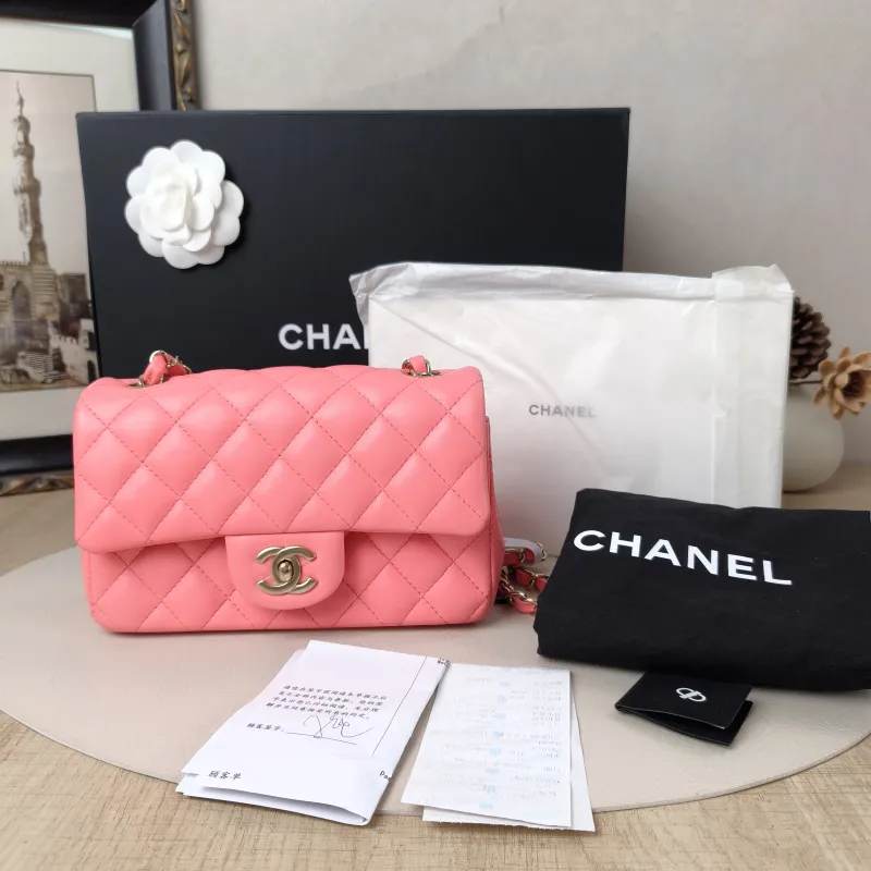 Chanel Crossbody Bag Classic Flap Large Mini CF Mini Pink Lambskin mini20 × 6 × 12 cm — cover view 2 of 11