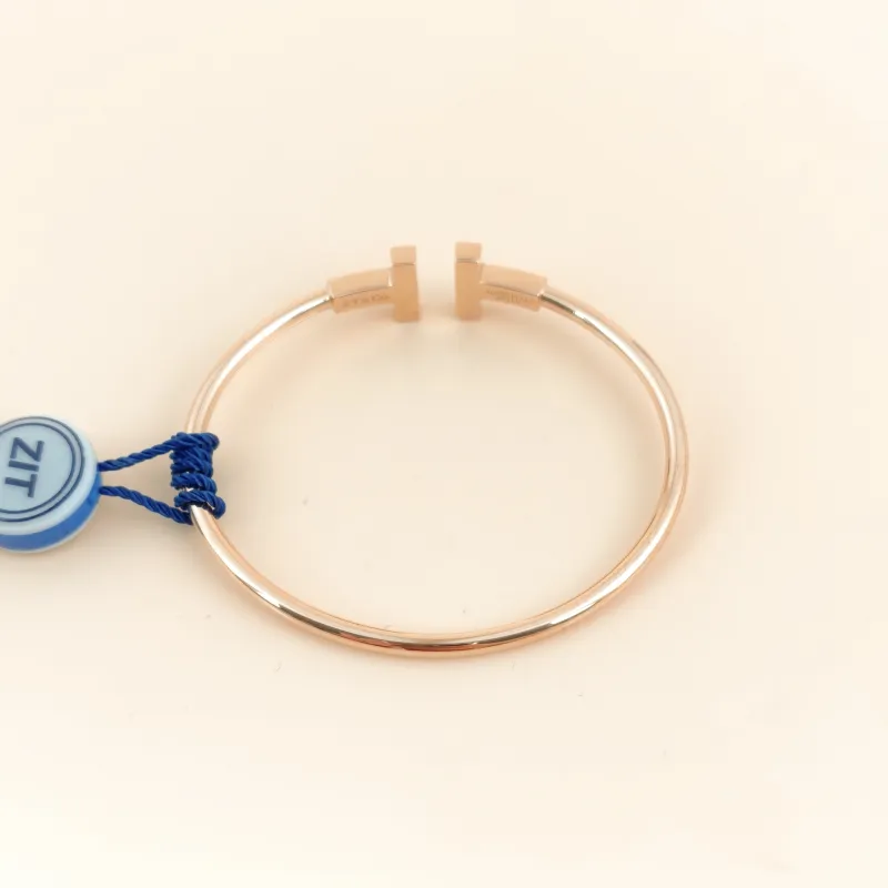 Tiffany&Co. Bangle T Collection T Bangle Diamond18KR ose Gold One Size 14.7cm — cover view 5 of 7