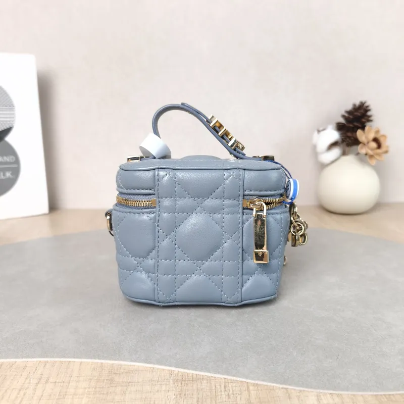 DIOR Crossbody Bag Lady Vanity Cosmetic Bag Lambskin Mini 11 × 7 × 10 cm — cover view 6 of 6
