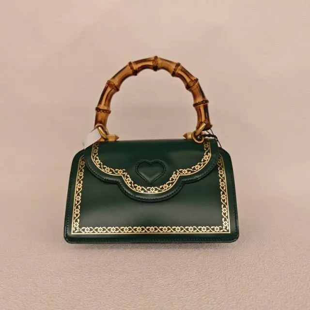 GUCCI Crossbody Bag Top Handle Crossbody Bag Green Calfskin 19 × 10 × 12 cm — cover view 3 of 6