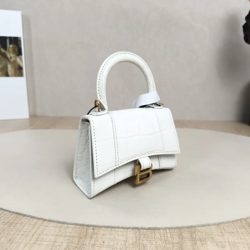 BALENCIAGA Crossbody Bag Hourglass Hourglass Bag White Calfskin Mini12 × 5.5 × 8 cm — cover view 3 of 5
