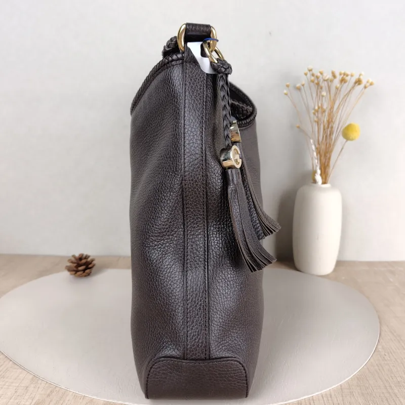 GUCCI Shoulder Baghobo Brown Calfskin One Size35 × 9 × 30 cm — detail view 9 of 10