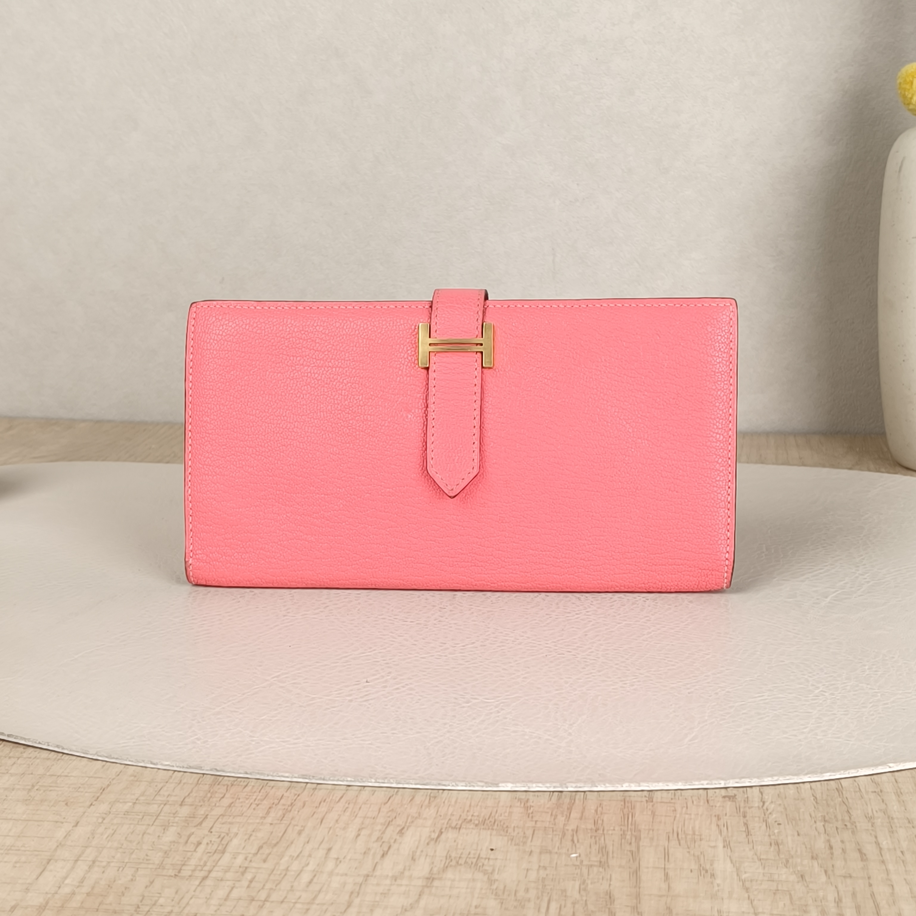 Hermès Wallet Wallet Pink Calfskin 17*9