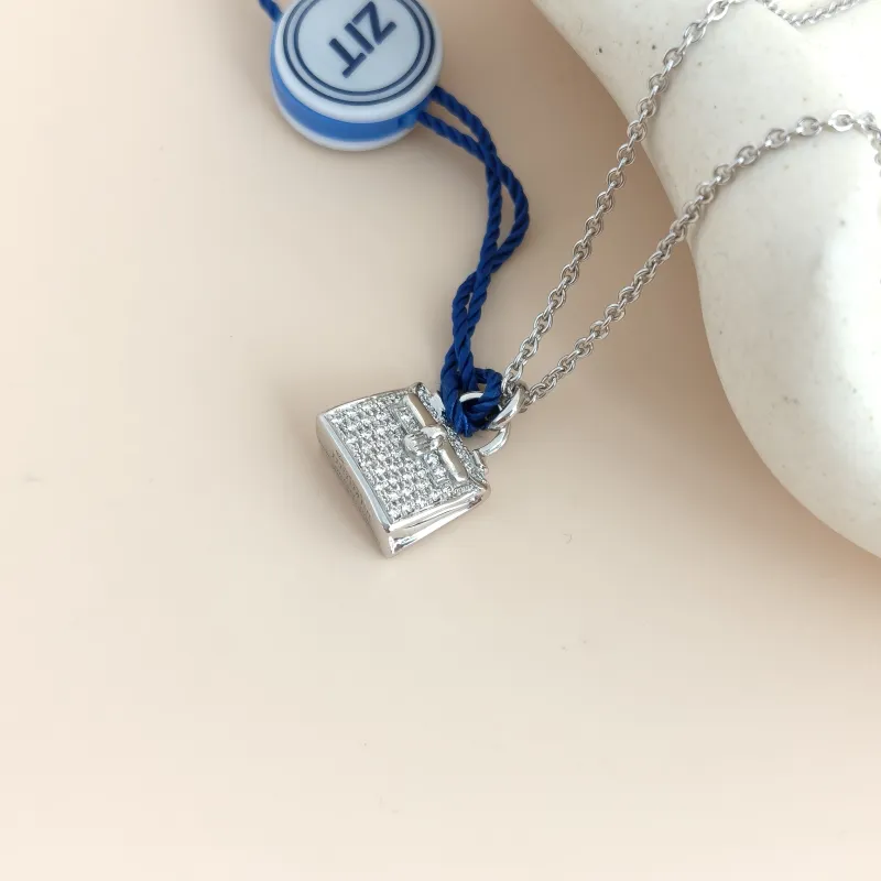 Hermès Necklace Amulettes Kelly Pavé Diamond Necklace White Gold18KW hite Gold Diamond One Size40cm — cover view 6 of 8