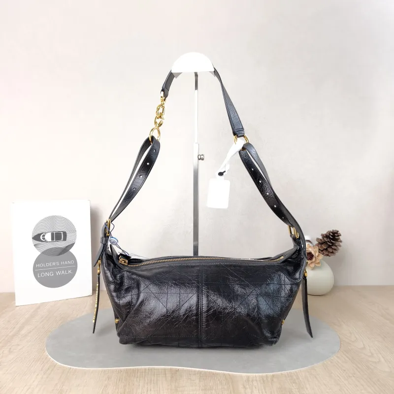 DIOR Shoulder Bag D-Journey Shoulder Bag Hobo Black Calfskin Small 25.5 × 14 × 14.5 cm — cover view 3 of 6