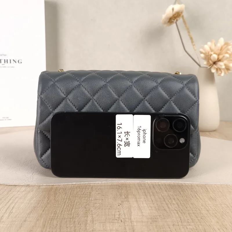 Chanel Crossbody Bag25b c mini Grey Lambskin mini20 × 6 × 12 cm — cover view 3 of 5