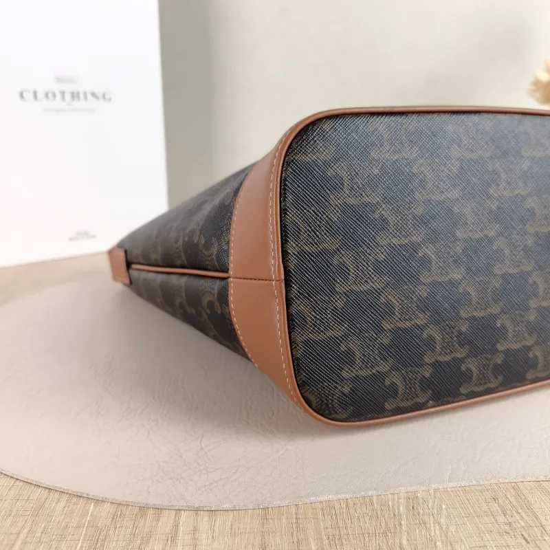 CELINE Crossbody Bag Triomphe Bucket Bag Monogram PVC Small 22 × 13 × 26 cm — detail view 1 of 9