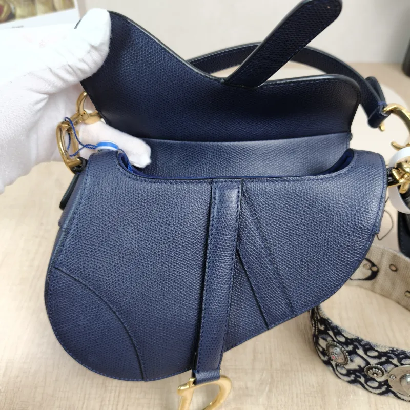 DIOR Top Handle Bag Saddle Blue Calfskinmini19 × 6 × 15 cm — detail view 13 of 13