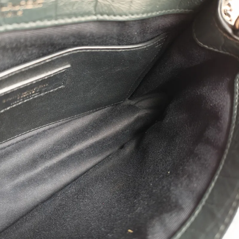 SAINT LAURENT Crossbody Bag Niki D Green Waxed Leather Small 21 × 7.5 × 16 cm — detail view 12 of 12