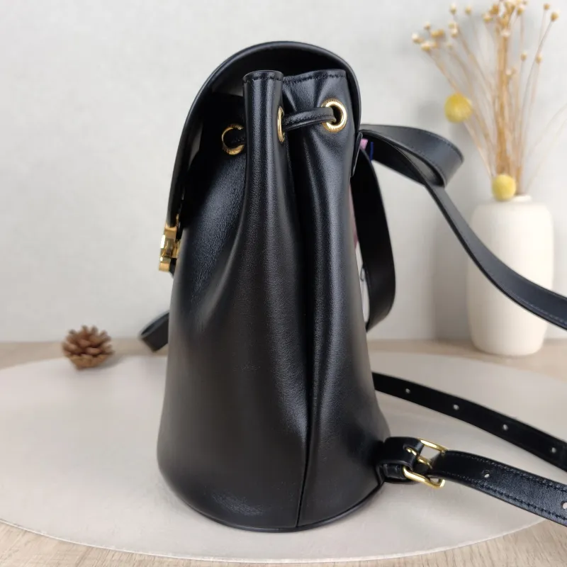 CELINE Backpack BONNIE Backpack Black Calfskin One Size 18 × 13 × 25 cm — detail view 4 of 10