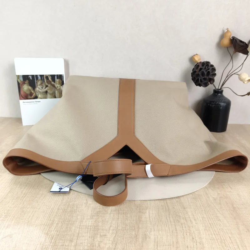 SAINT LAURENT Shoulder Bag Y Tote Bag Brown Canvas One Size 36 × 21 × 34 cm — detail view 1 of 11