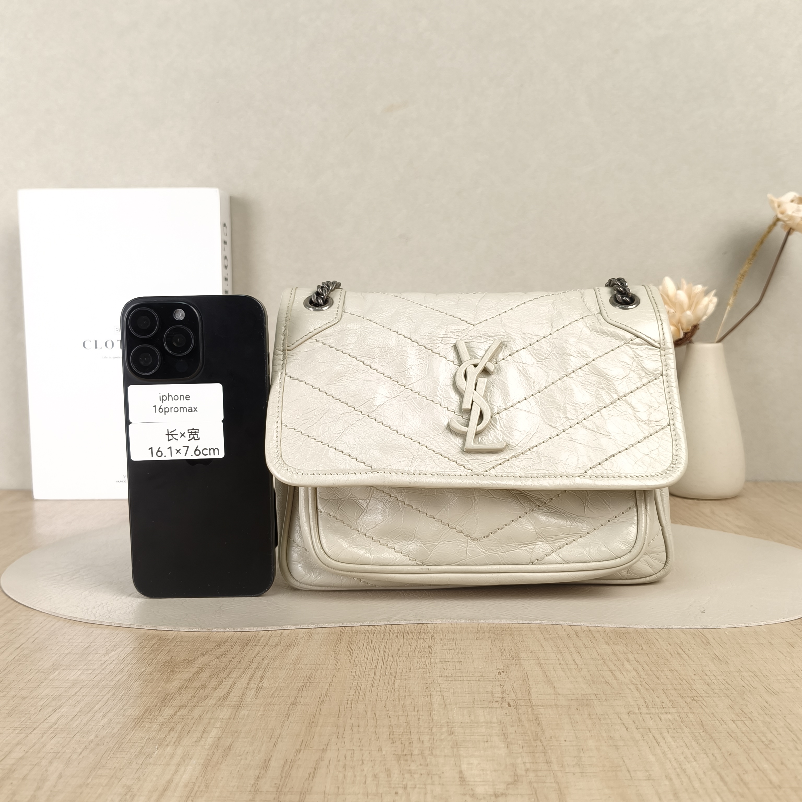 SAINT LAURENT Crossbody Bag Niki D Waxed Leather Calfskin Small21 × 7.5 × 16 cm — cover view 2 of 5