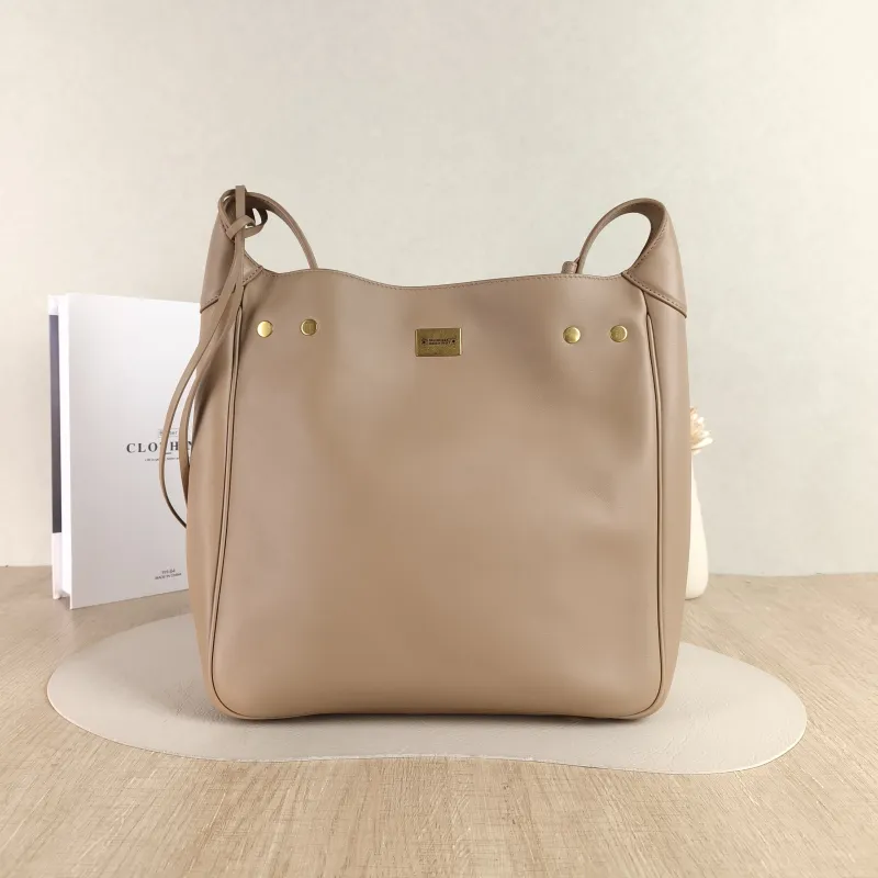 BALENCIAGA Crossbody Bag bel air hobo Shoulder Crossbody Bag Taupe Calfskin One Size 27 × 9 × 27 cm — cover view 5 of 5