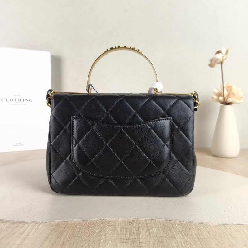 Chanel Crossbody Bag 24c mini Black Lambskin One Size 20.5 × 6 × 14 cm — cover view 6 of 6
