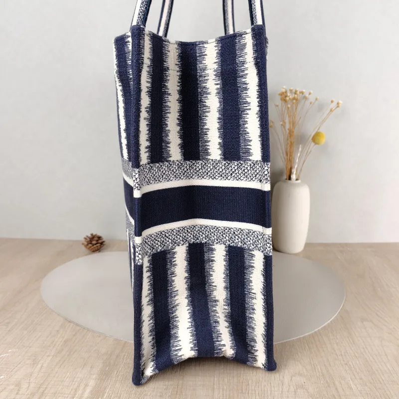 DIOR Top Handle Bag Book Tote Blue White Canvas Large 42 × 18.5 × 35 cm — detail view 1 of 9