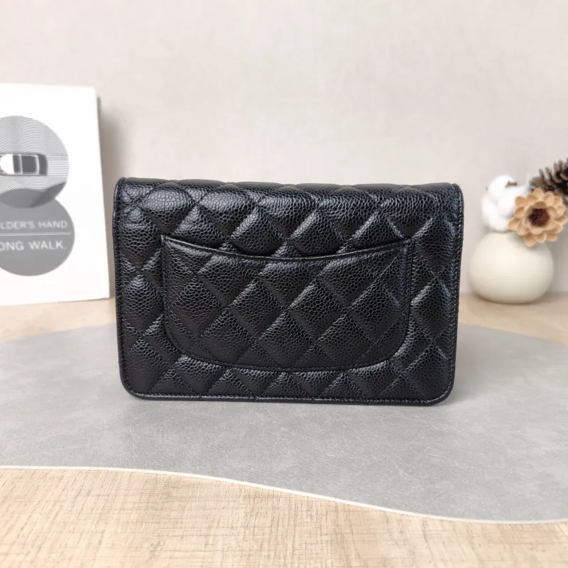 Chanel Crossbody Bag Classic Flap WOC CF WOCWOC Bag Black Grained Calfskin Mini 19.2 × 3.5 × 12.3 cm — cover view 2 of 5