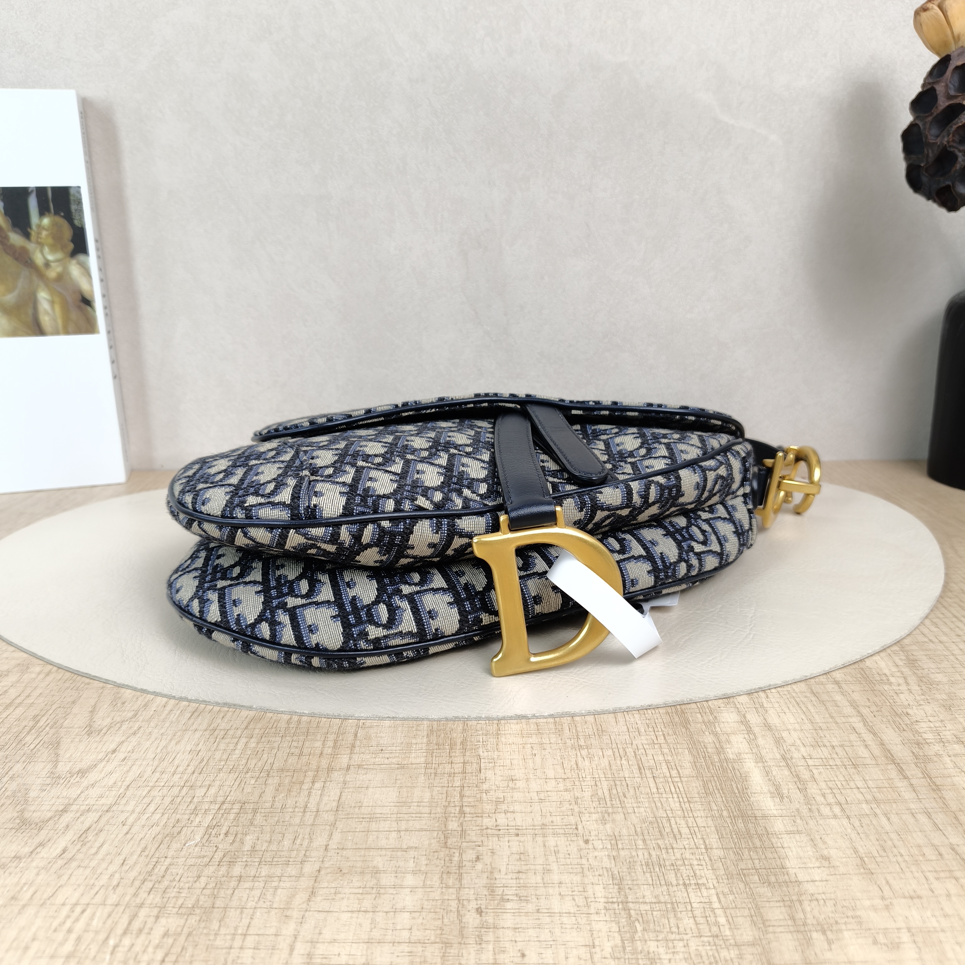 DIOR Crossbody Bag Saddle Shoulder Strap Edition Blue Canvas Medium25.5 × 6.5 × 20 cm — cover view 4 of 6