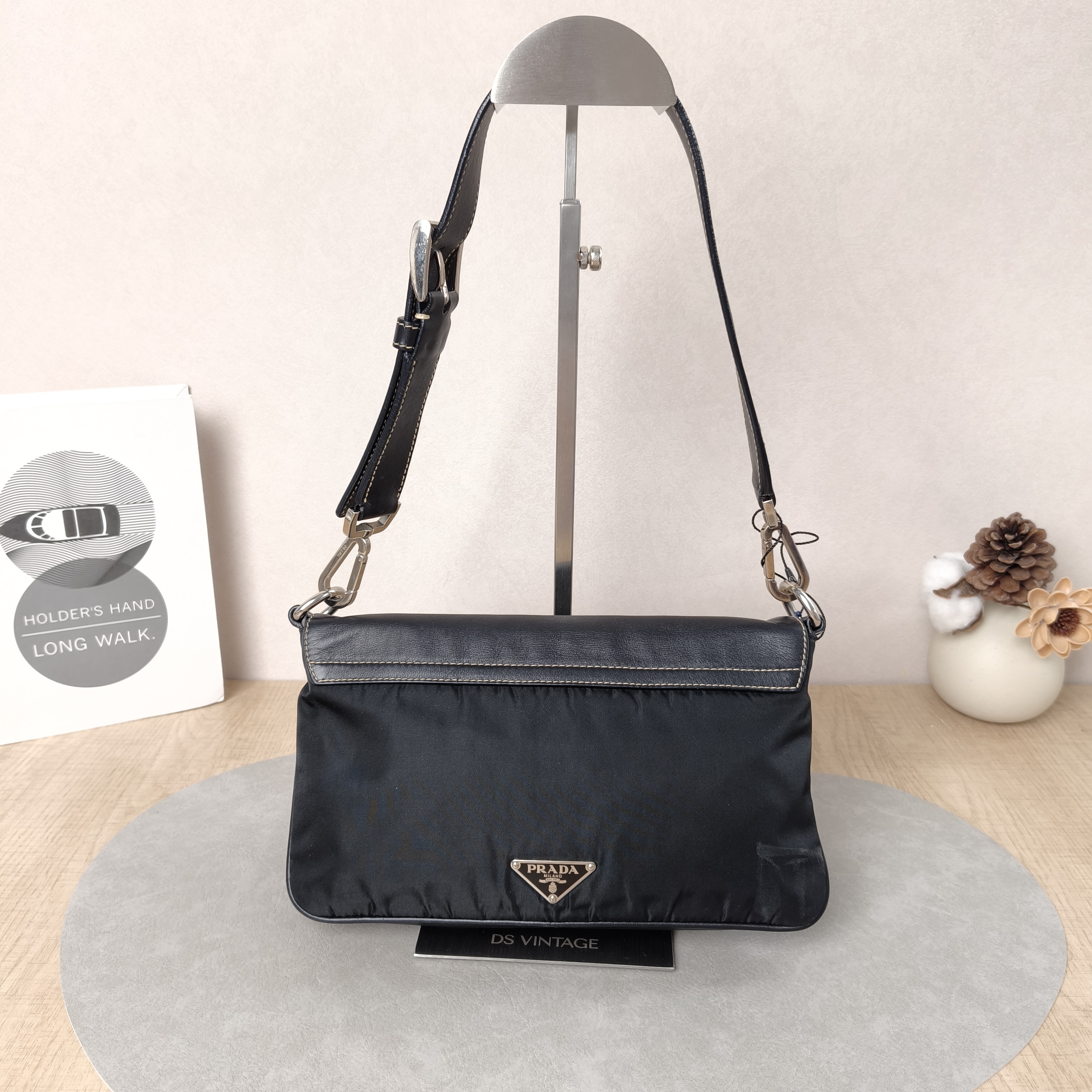 PRADA Shoulder Bag Hobo Shoulder Bag Black Nylon One Size26 × 5 × 15 cm — cover view 3 of 5