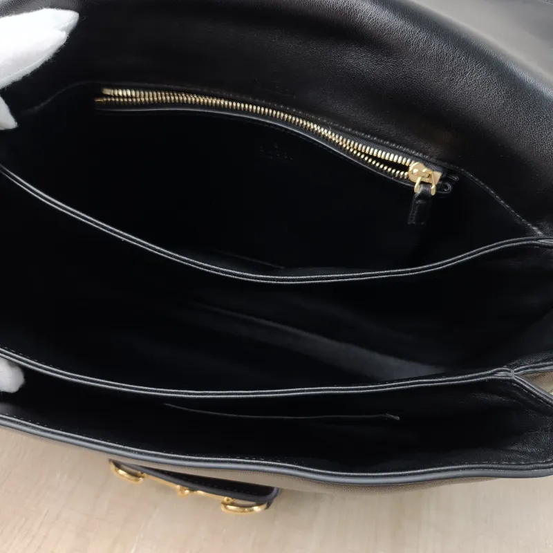 GUCCI Crossbody Bag Horsebit 1955 Horsebit Edition Medium Black Lambskin Medium 30 × 11 × 20.5 cm — detail view 9 of 14