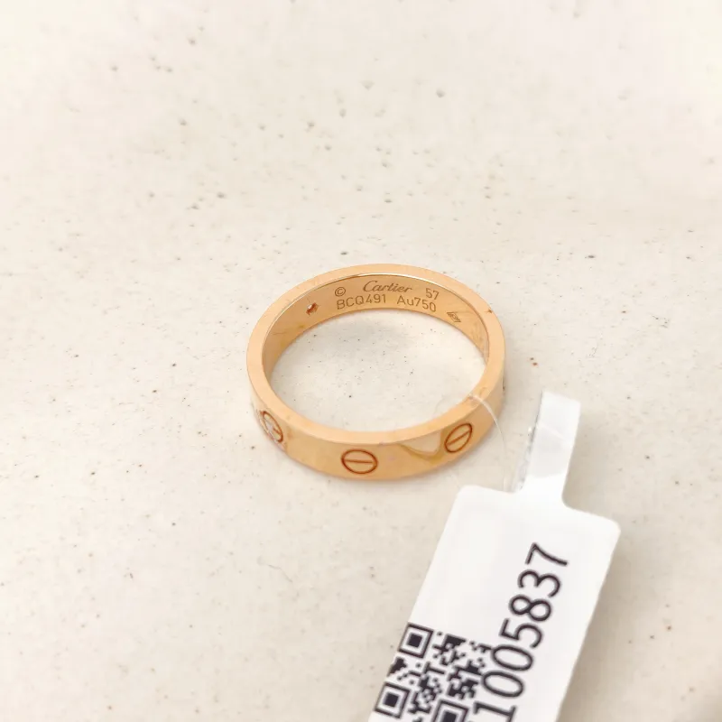CARTIER Ring Love Rose Gold Diamond18KR ose Gold Small 4 ，57 — cover view 3 of 9
