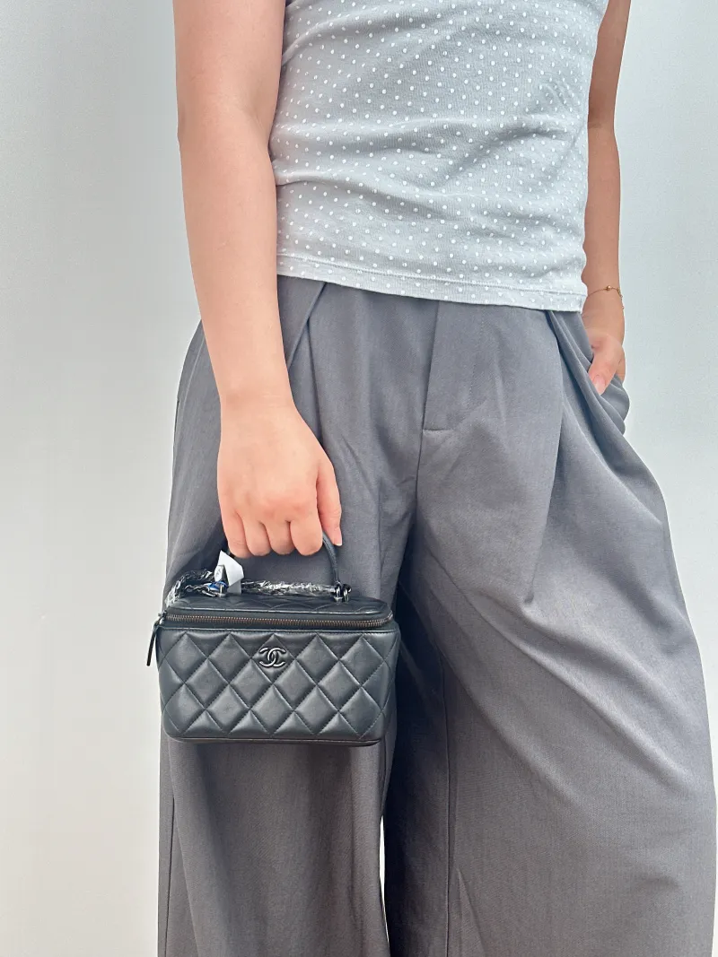 Chanel Crossbody Bag Edition Black Lambskin Mini 16 × 8 × 9.5 cm — on-model view 1 of 3