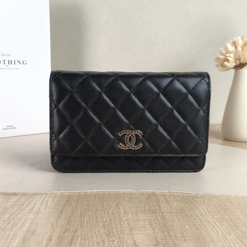 Chanel Crossbody Bag cf woc Black Calfskin One Size 19.2 × 3.5 × 12.3 cm