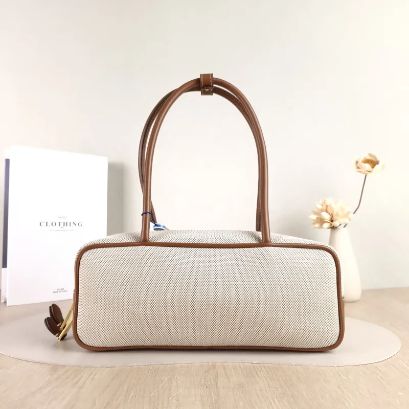 Miumiu Top Handle Bag Beau Brown Canvas · Calfskin 28 × 8 × 11.5 cm — cover view 5 of 5