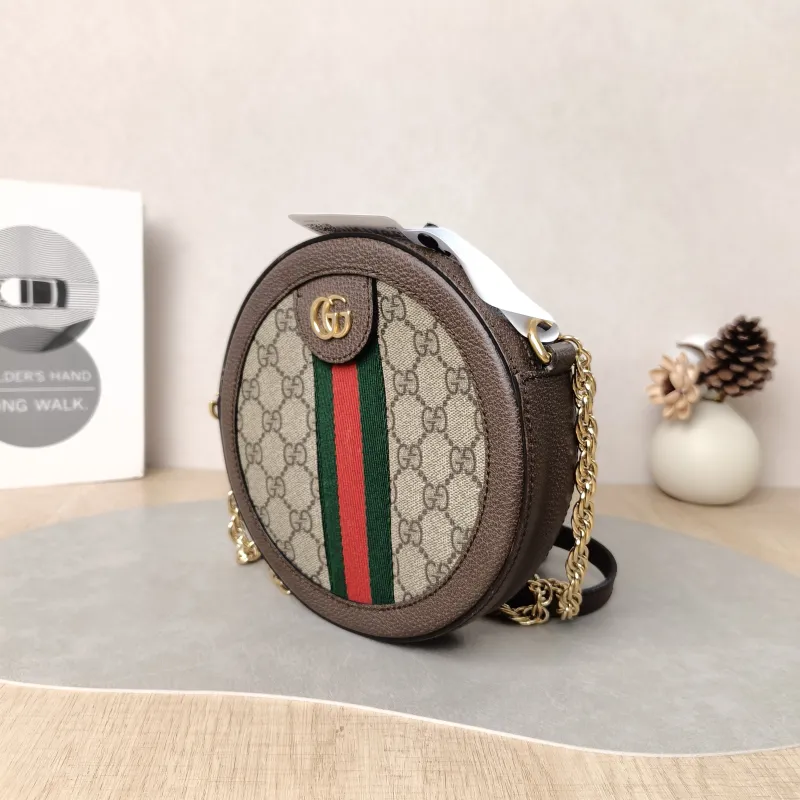 GUCCI Crossbody Bag Ophidia GG Round Bag Monogram PV Cmini18 × 4.5 × 18 cm — cover view 3 of 5