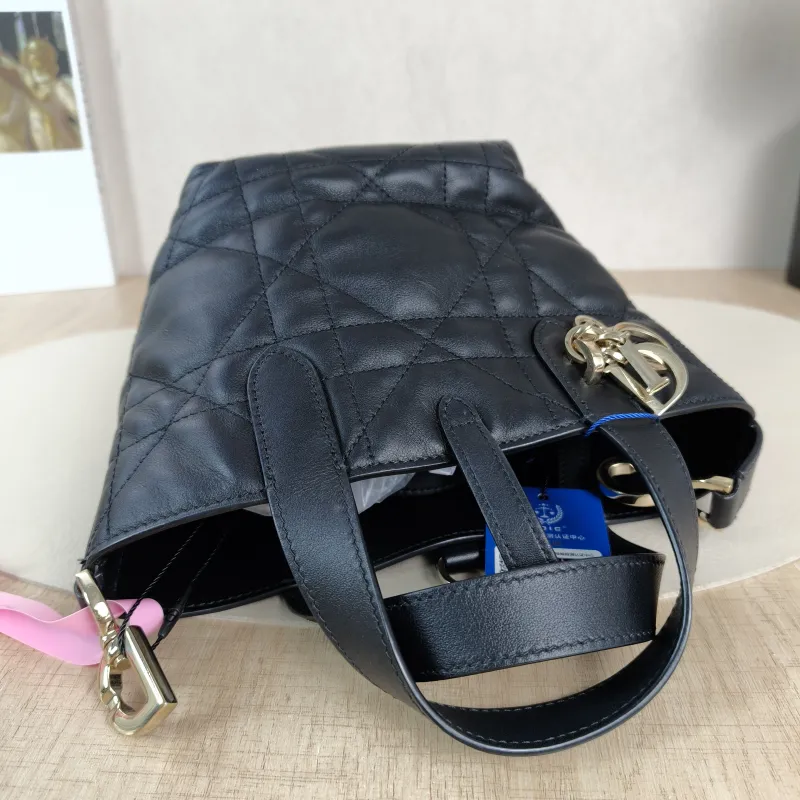 DIOR Top Handle Bag TOUJOURS Edition Black Calfskinmini13 × 12 × 15 cm — detail view 6 of 12