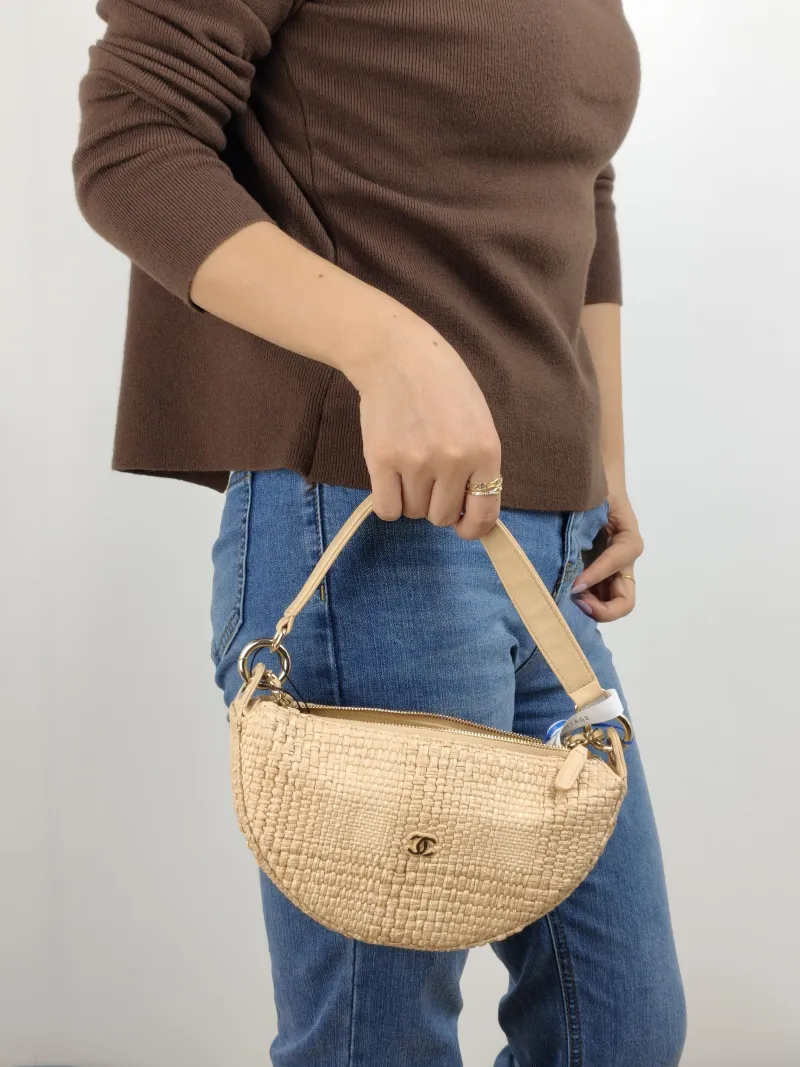 Chanel Crossbody Bag Top Handle Crossbody Bag Woven One Size 22 × 5 × 12.5 cm — on-model view 2 of 2