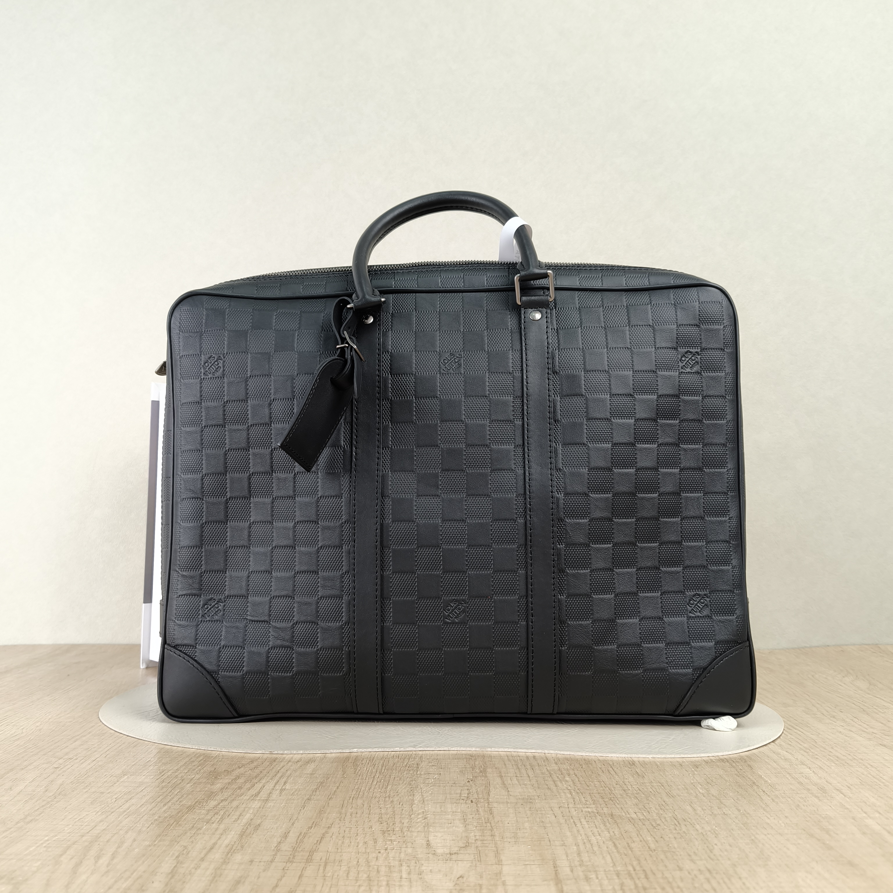 Louis Vuitton Top Handle Bag Black Calfskin 40 × 6 × 30 cm