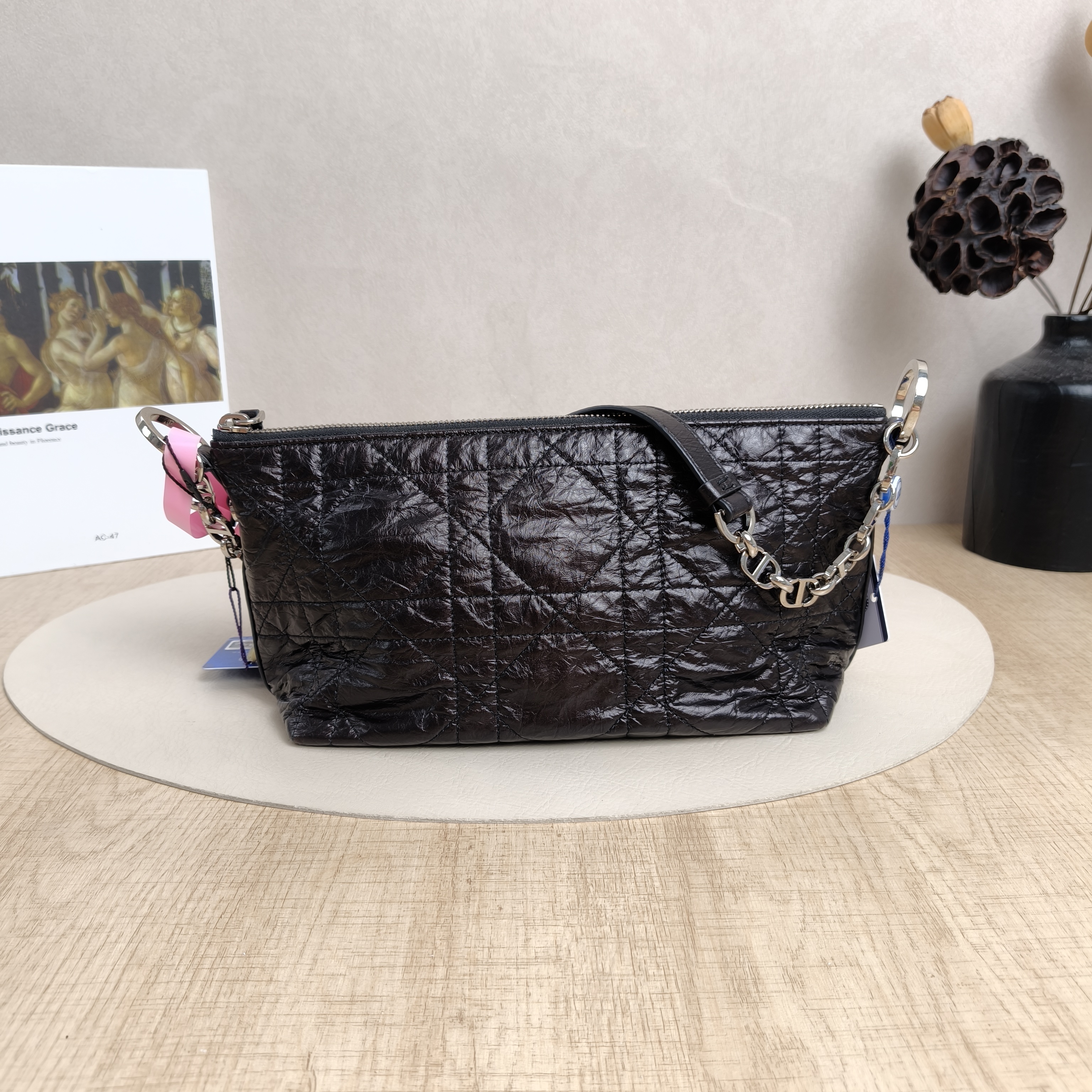 DIOR Shoulder Bag star Hobo Vanity Case Bag Black Calfskin 22 × 10 × 14.5 cm — cover view 3 of 5