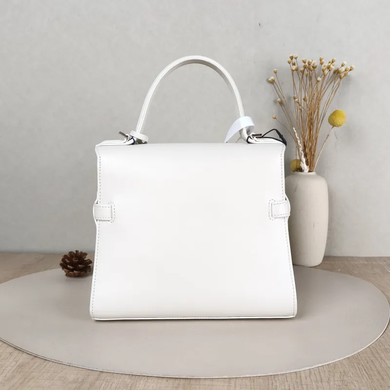 DELVAUX Top Handle Bag Tempete Top Handle Bag White Calfskin Small 21.5 × 8.5 × 19.5 cm — cover view 3 of 5