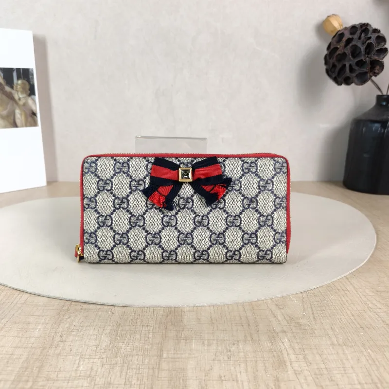 GUCCI Wallet Wallet Blue Monogram PVC 19 × 2.5 × 10 cm